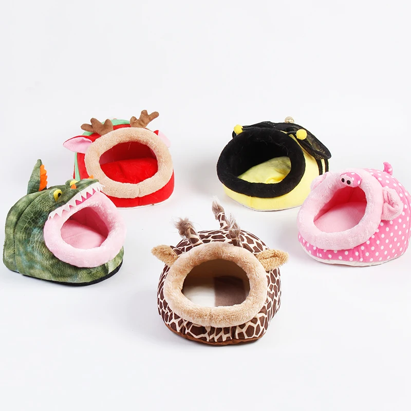 

HY Wholesale Manufacturer Colorful Warm Soft Hamster Bed Comfortable Small Animal House Pet Supplies, Pink yellow blue brown green