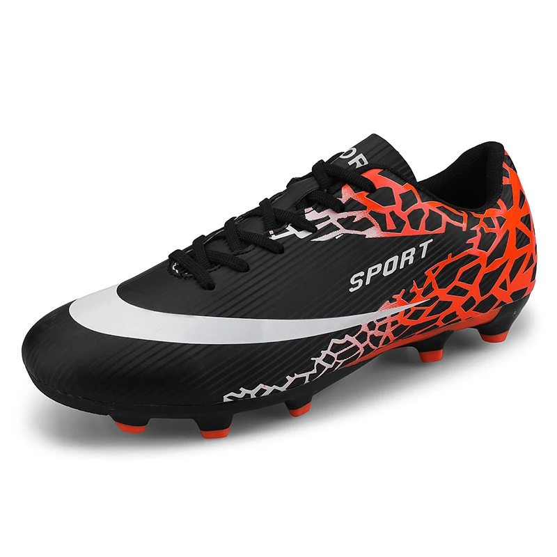 

Low-cut rubber nails broken nails flat long nail training soccer shoes 2020, White black orange