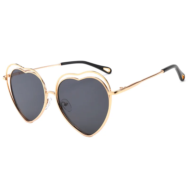 

RENNES [RTS] Hot Sale Metal Frame Heart Shaped Radiation Protection Lady Fashion Sunglasses, Picture
