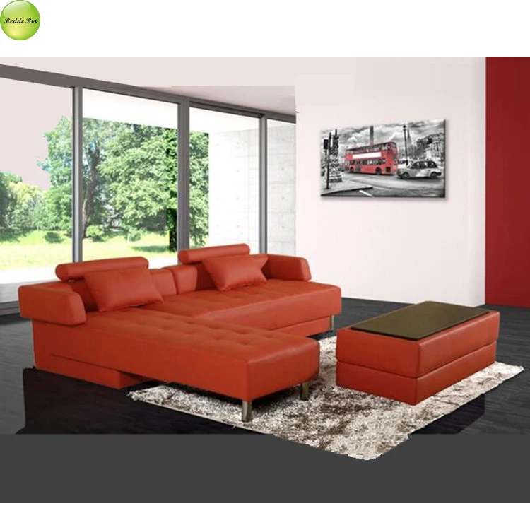 Modern White Folding Sofa Bed Turns To Sofa 3 Pieces With Storage Place