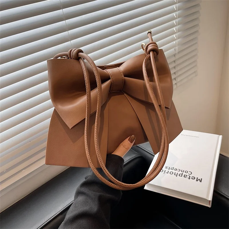 

2022 Chic Bowknot Purse Ladies Luxury Crossbody Cute Shoulder Bag Designer Small Tote Handbags For Women, Black,white,brown,pink