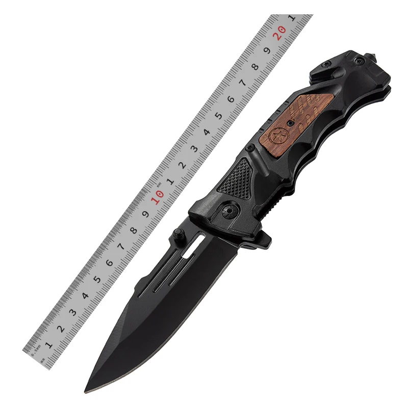 

Hot Stock 3CR13MOV Steel Blade Folding Knife with Aluminum Handle for Outdoor Hunting Tools Includes Colored Box Break