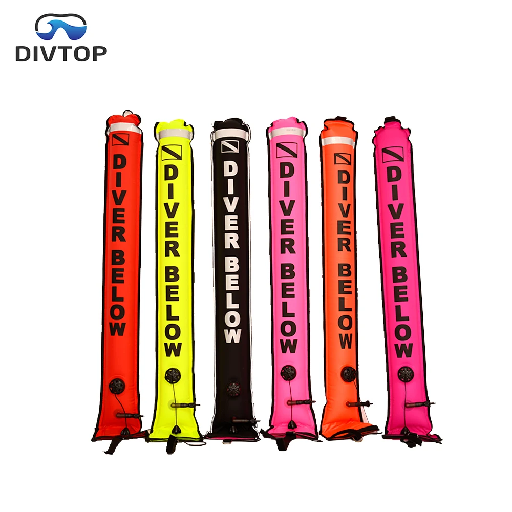 

6ft Reflective Safety Sausage Diving SMB Signal Tube for Underwater diving Snorkeling Surface Marker Buoy/, Orange, neon yellow, red, pink etc