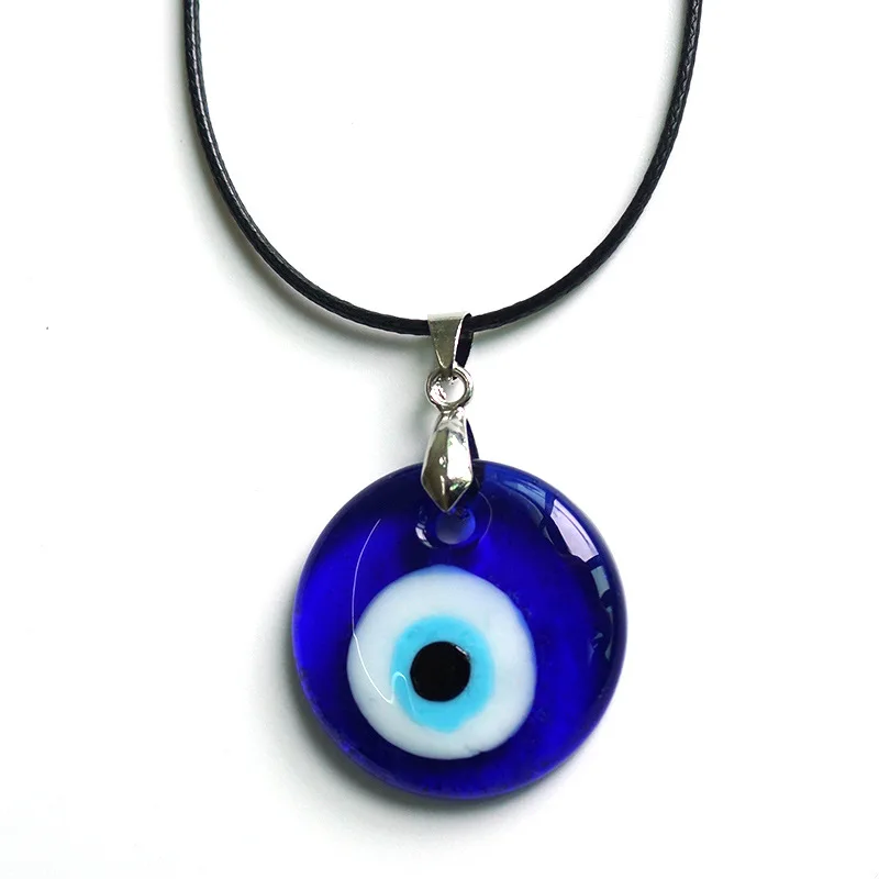 

Sea Blue 25 30 35mm Evil Eye Pendants Necklace For Women Men Glass Turkey Evil Eyes Lucky Necklace Choker Jewelry Accessories