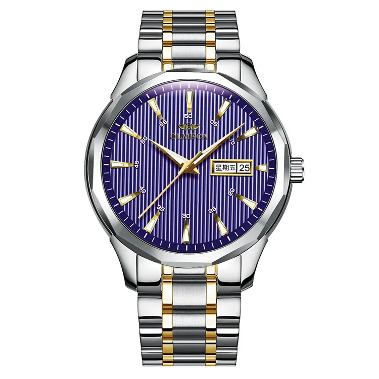 

2021 Relogio Masculino Blue Watches Men Luxury Brand Wristwatches Fashion Luminous Men Watches Stainless Date And Week Saat, Multi colors