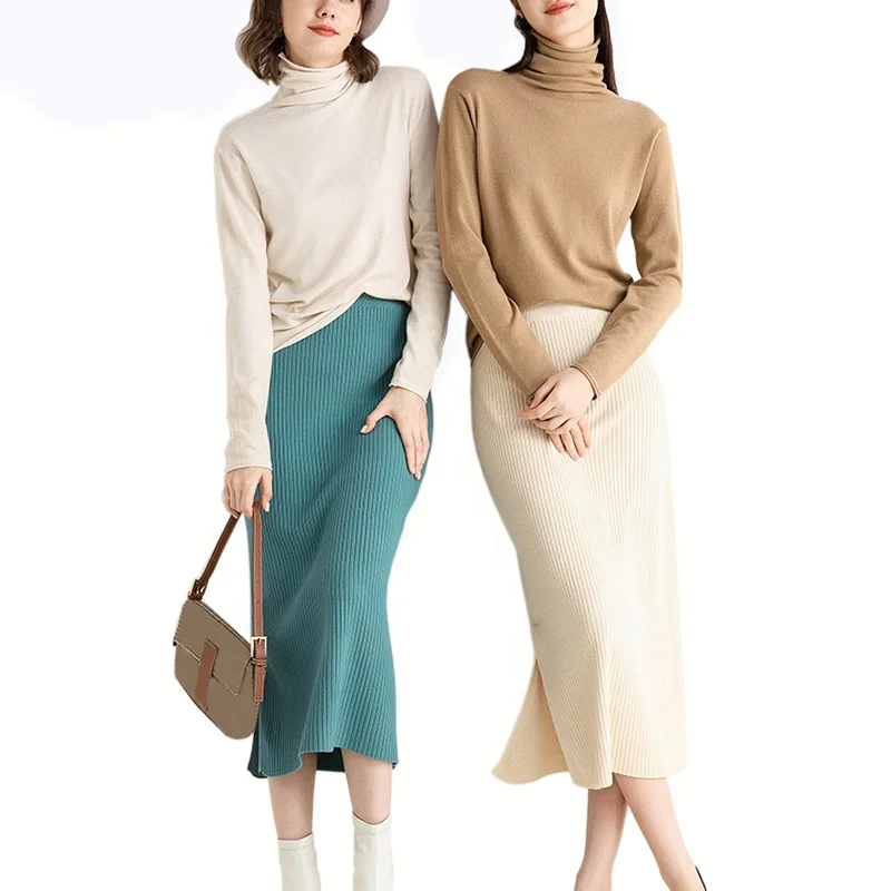 

Fashion 2021 New One Pace Women Knit Dress High Waist Winter Dresses Solid Color Hip Skirt Womens Dress, 4 solid colors as shown