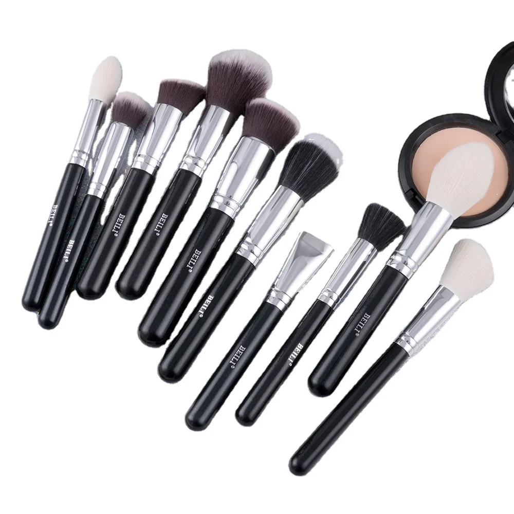 

HZM Amazon shinny Black 25pcs make up brushes Natural goat hair brushes makeup set cosmetic foundation Powder wholesale brushes