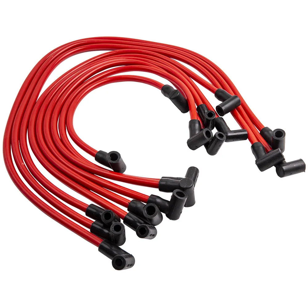 

9pcs Ignition 10.5mm Universal Electronic Racing Spark Plug Wires For Chevry HEI SBC BBC 350 383 454 maXpeedingrods racing parts, Red
