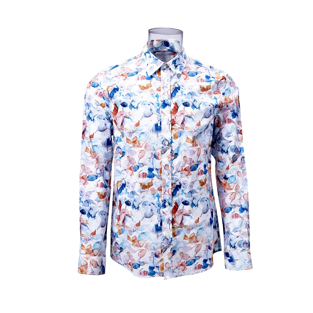 

Hot Selling Fancy and Beautiful Men's Pure Cotton Floral Digital Print Men's Shirt for a Party