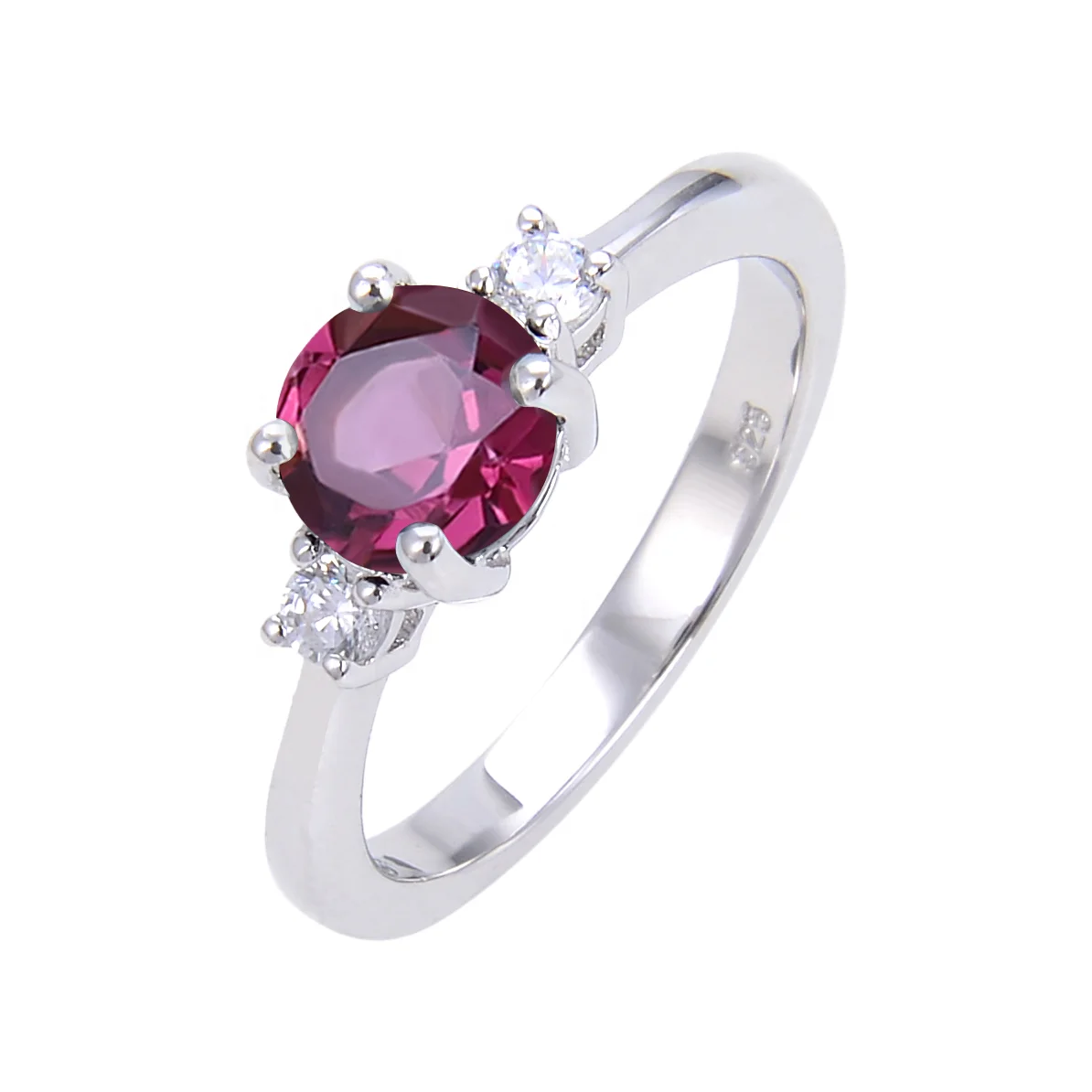 

Abiding Wholesale Gemstone Fine Jewelry Fashion Red Rhodolite Garnet Wedding Engagement Latest Design Bridal Ring