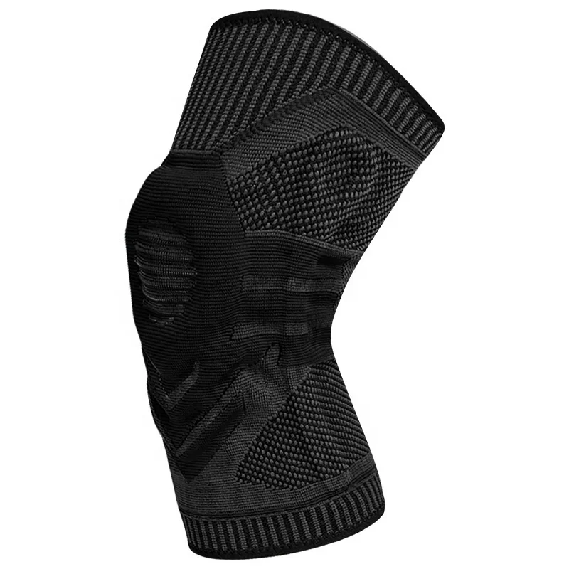 

2021 New Compression Knee Pads Support Protector with Spring Stabilizer Silicone Patella Gel, Black, blue