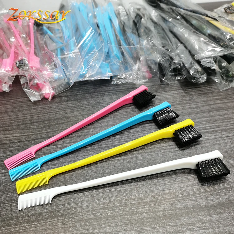 

Double Head Edge Control Hair Brush And Eyebrow Edge Brush, Corlorful