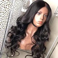 

Virgin human hair body wave 100 human Brazilian hair 360 full lace wig with baby hair 360 Lace Frontal wig