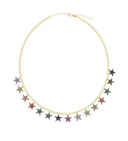 

Christmas New arrived jewelry Gold plated colorful cz star charm statement necklace