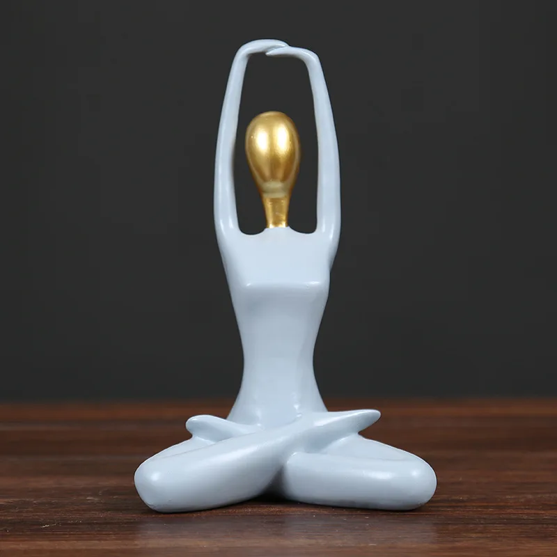 Nordic minimalist yoga girl resin ornaments for home decoration
