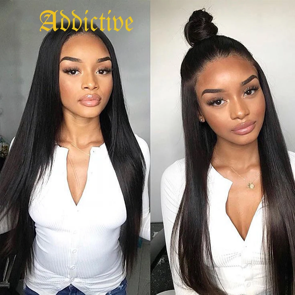 

Addictive Brazilian HD Lace Front Wigs 13x6 Human Lace Front Wig Long Bone Straight Wigs Transparent Lace With Natural Hairline