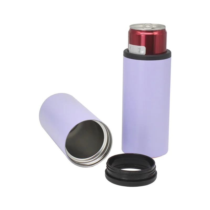 

P1251 Stainless Steel Vacuum Coke Can Cooler Slim Can Mug Beer Tumbler Cola Cold Insulation Holder Bottle, Color