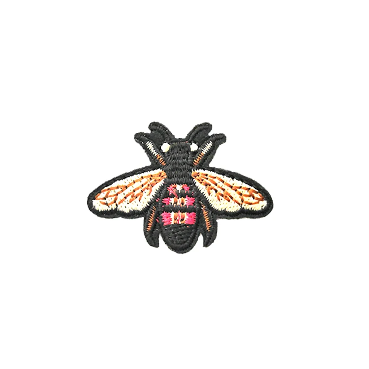 

Wholesale Bee Shape Soft Fabric Clothing Patches Iron On Custom Embroidery Patches, Customized