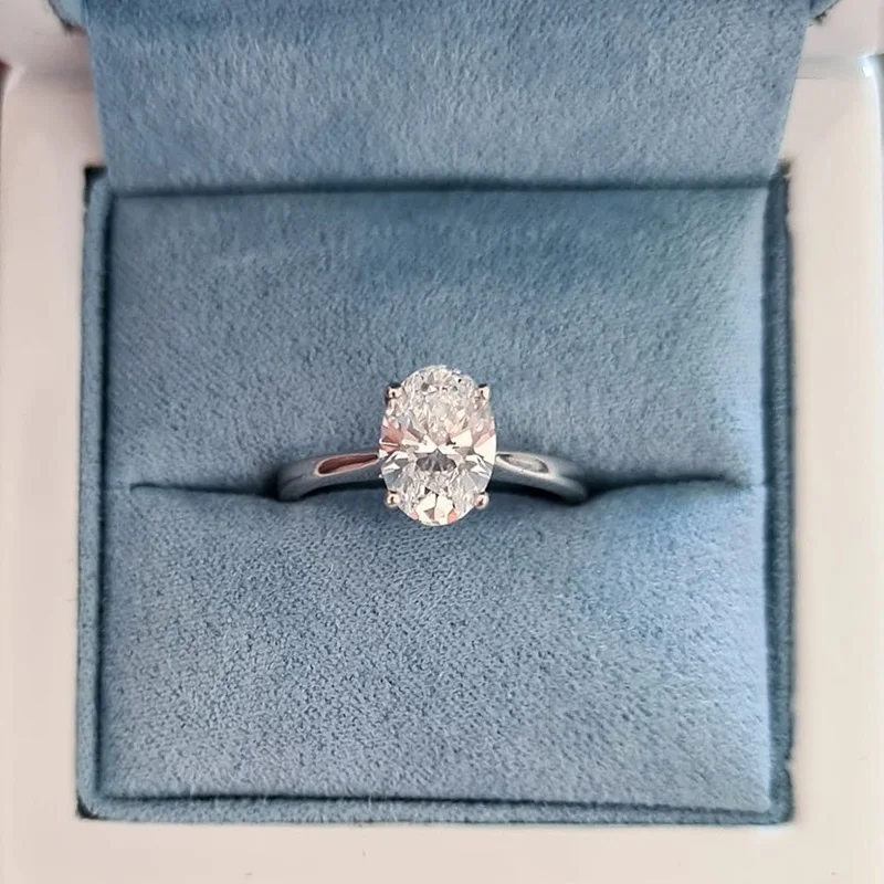 

Custom handmade Fine Jewelry S925/10K/14K Solid Gold 1CT~4CT Oval Moissanite Women Engagement Anniversary Wedding Rings