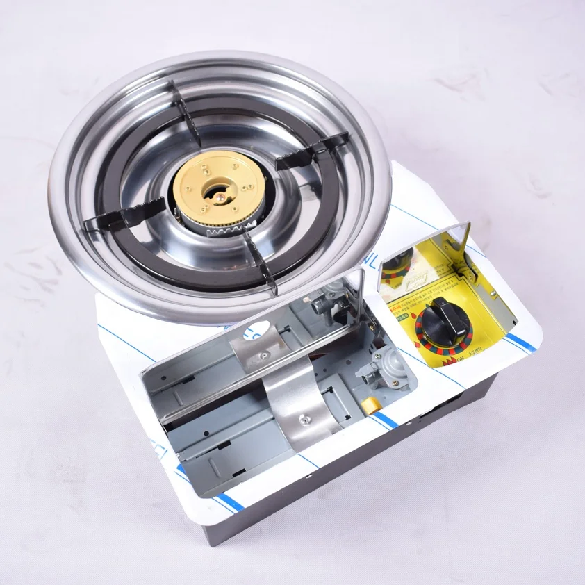korean BBQ gas grill table top stainless steel butane gas stove heater for restaurant