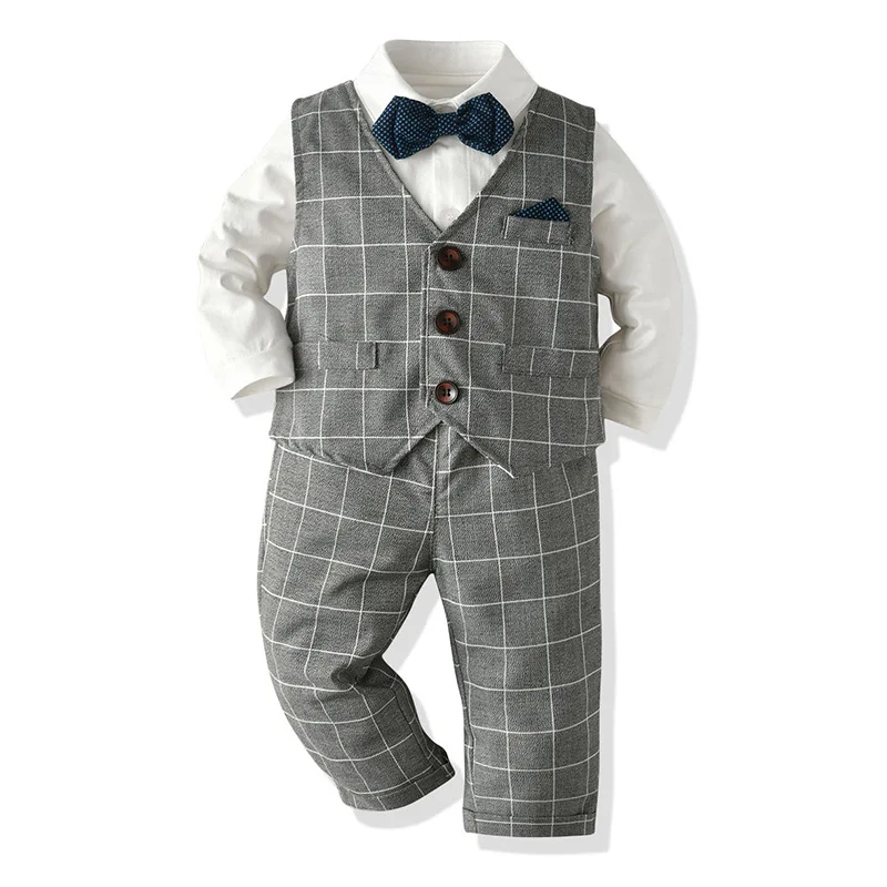 

2021 new male birthday party tuxedo baby gentleman trousers suit flower boy dress