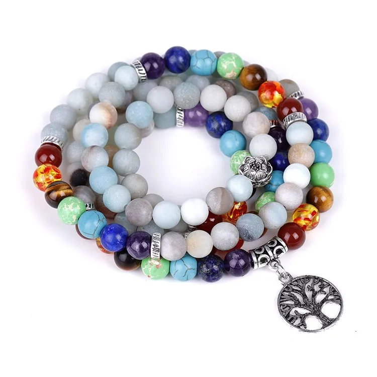 

Natural jade bead bracelet Energy Yoga Bangles 108 Natural Stone Mala Bracelet chakra charms jade Bracelet Bangles, Picture shows