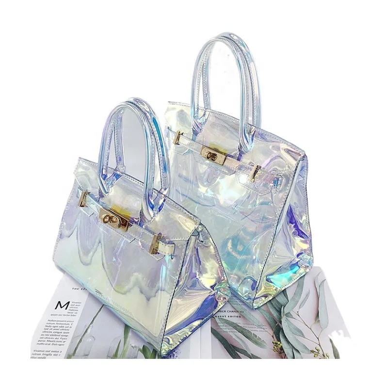 

clear PVC tote bag korean tote bag stylish college designer clear tote bags