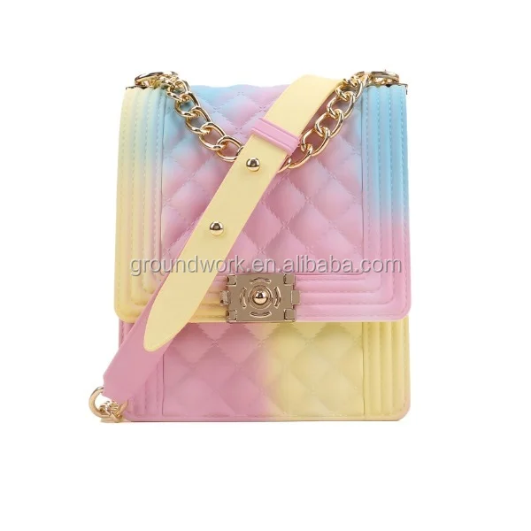 

2021 GW Jelly purses Fashion handbag colorful jelly tote bag, Rich colors