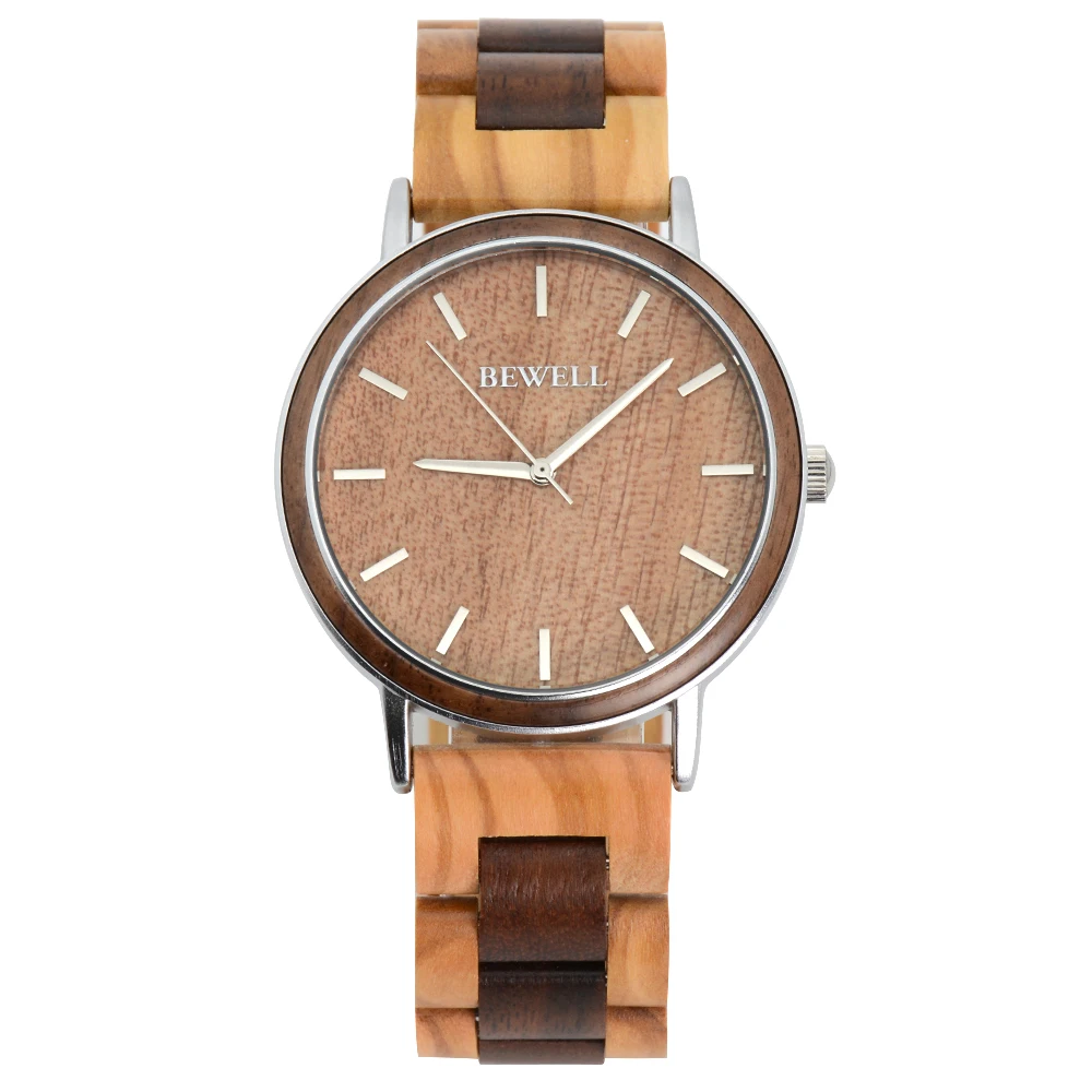 

Hot selling metal watch wood bamboo watch with wooden strap