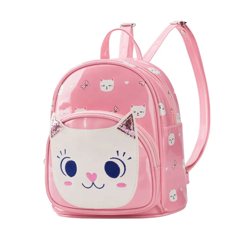 

Heopono PU Leather Fashion Children Boys Girls Mini Small Preschool Bag Branded Cute Cat Animal Cartoon Baby Backpack for Kids, Can be customized