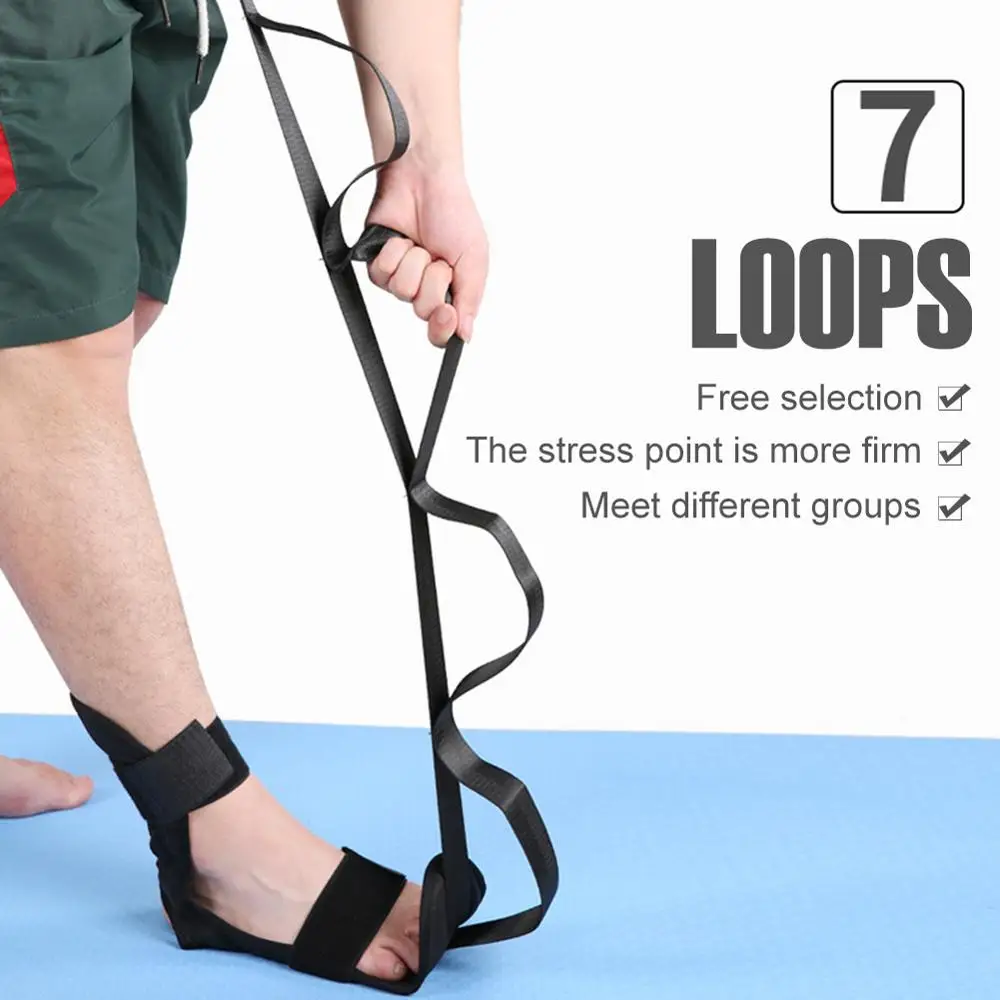 

1PC New Yoga Ligament Stretching Belt Rehabilitation Strap Plantar Fasciitis Leg Training Foot Ankle Joint Correction, Black