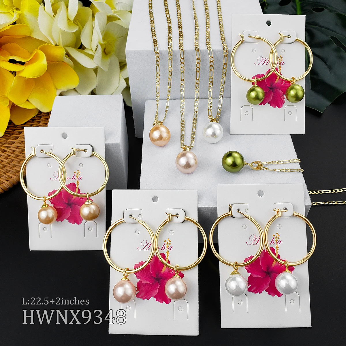 

Hot Sale Hawaiian Gold 14K Jewelry Sets Fashion Party jewellery gold jewels, Customized color
