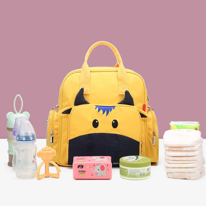 

Multicolorful Diaper Bag Large Capacity Baby Mom Diaper Backpack with Cartoon Pattern, Picture