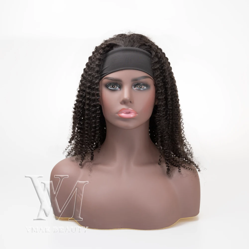 

Vmae 11A Burmese Virgin hair 130 Density nature color 3A 3B 3C 4A 4B 4C Afro kinky curly headband wigs Human Hair extensions