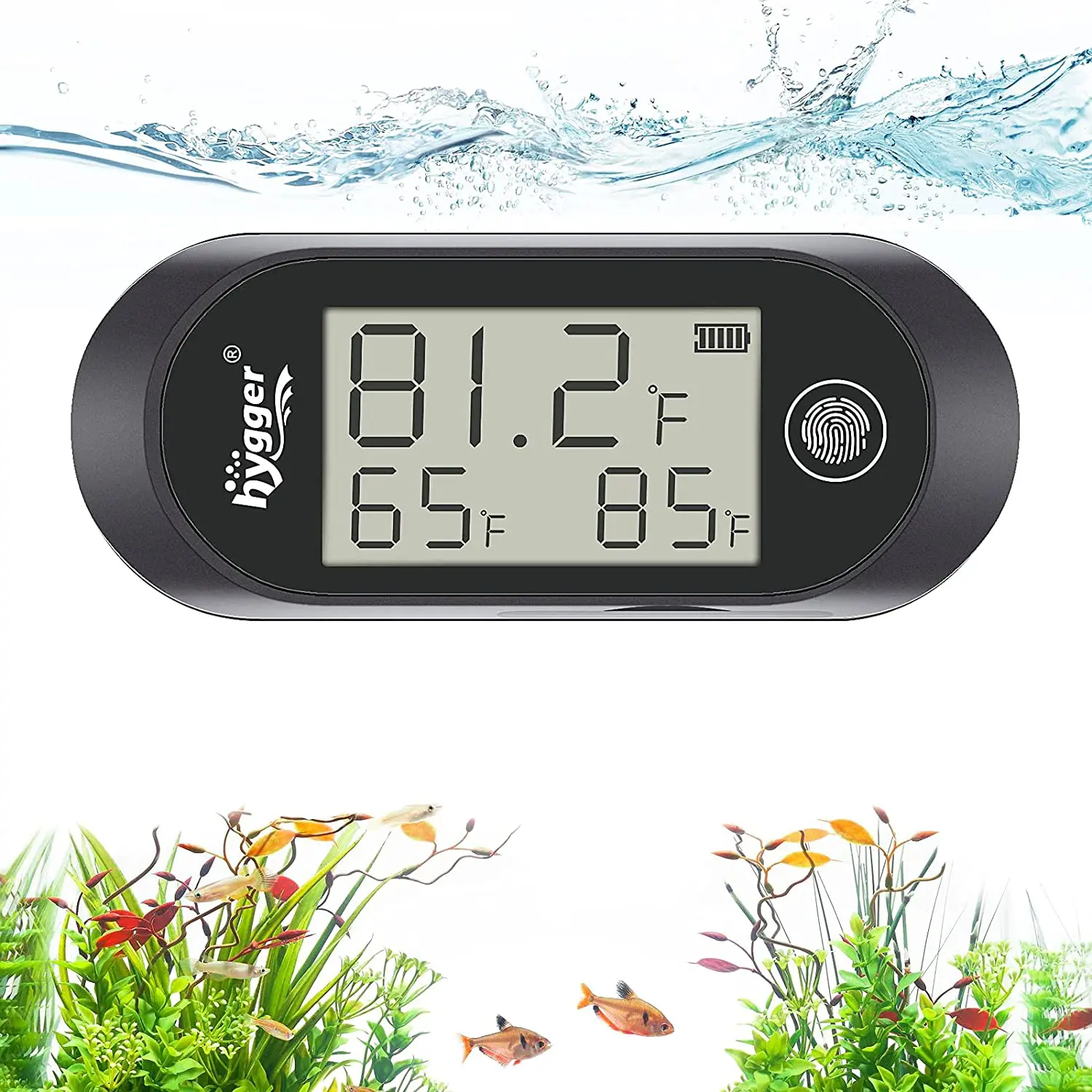 

HYGGER Stick-on Digital Aquarium Thermometer with Alarm Suitable for Saltwater and Freshwater