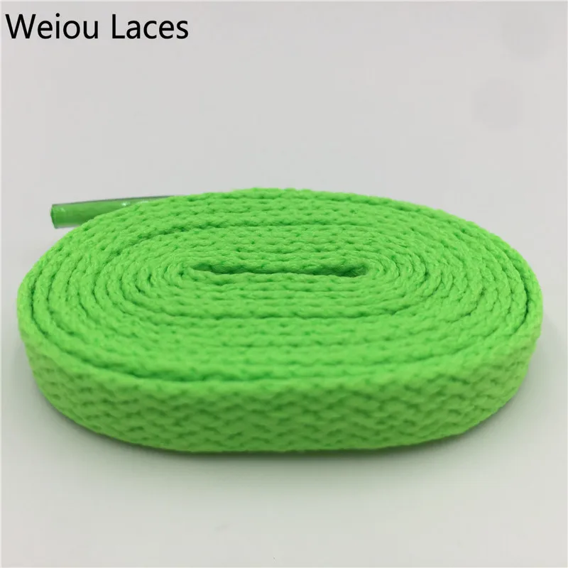 

Weiou Basics 8mm Flat Laces Colorful Shoelace Pure Color Polyester Network Sneakers Shoestring For Sports Shoes, Black white yellow and so on,support customized color