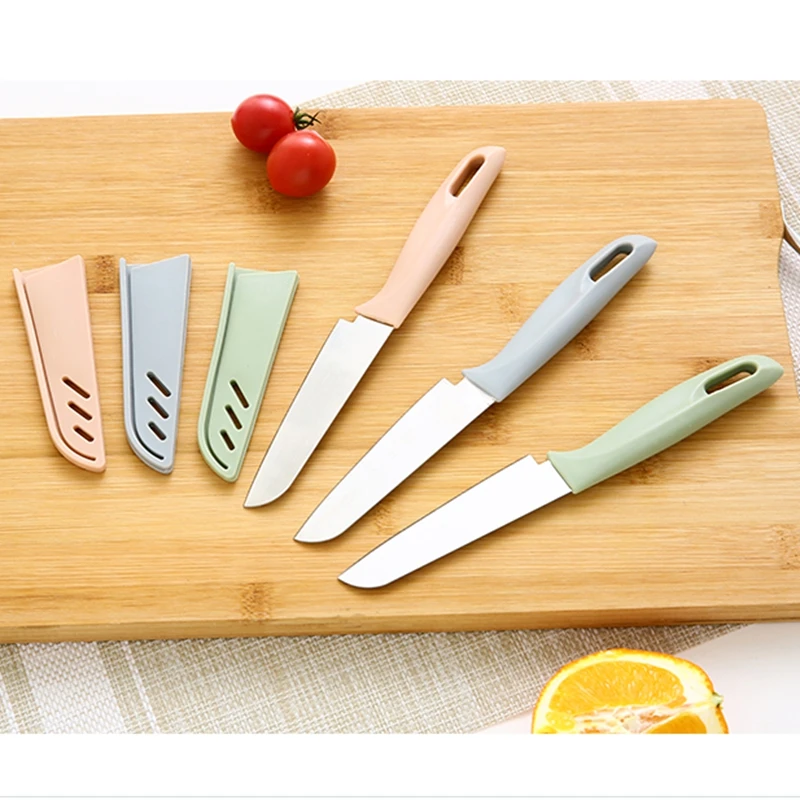 

Candy Color Fruit Knife Kitchen Knife Set Fruit Vegetable Utility Slicing Zirconium White Blade Chef Knives
