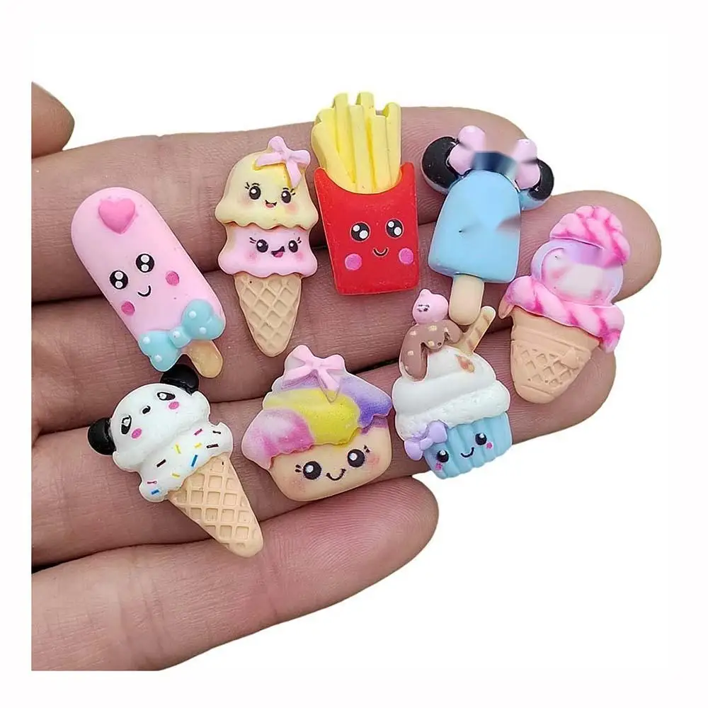 

Assorted Of Mini Flatback Resin Popsicle Charms Chips Ice Cream for Earrings Hair Pin Making Center Supply