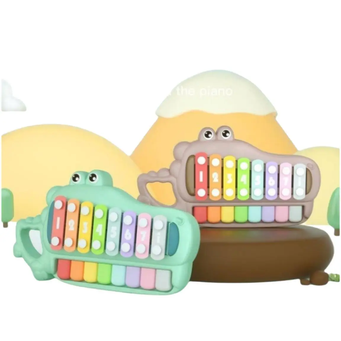 

2023 Multi-functional Kids Crocodile Piano Musical Instrument Toys Playing Piano Toy With Music Light