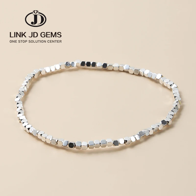 

JD Top Quality Wholesale Shiny Silver Bracelets Fashion Hematite Broken Silver Bracelet For Woman Jewelry Gift