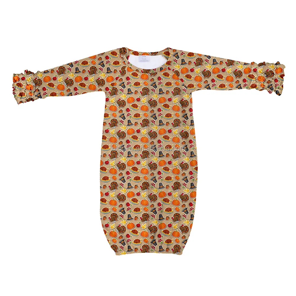 

Infant New Product Clothes Pumpkin Print Autumn Long Sleeve Fashion Baby Gown, Picture