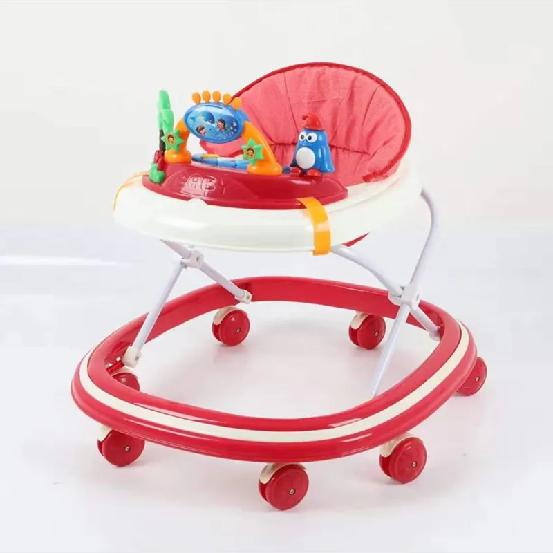 

Newly Baby Walker Wheels car with Music/Toddler Safety Anti-Rollover Seat First Steps Toys Infant Walker kid Multifunctional Car, Blue, green, red