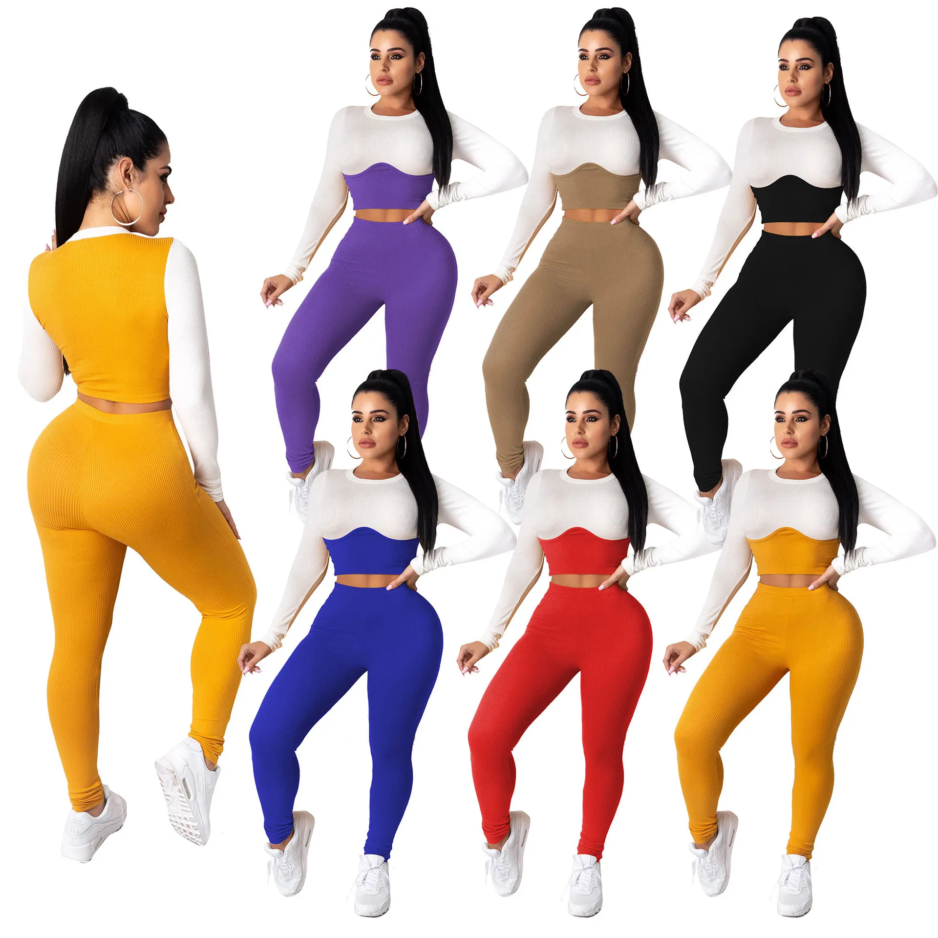 

2020 Women Fall Clothing 2 Piece Sets Casual Dresses Custom Tracksuit Outfits Women Two Pieces