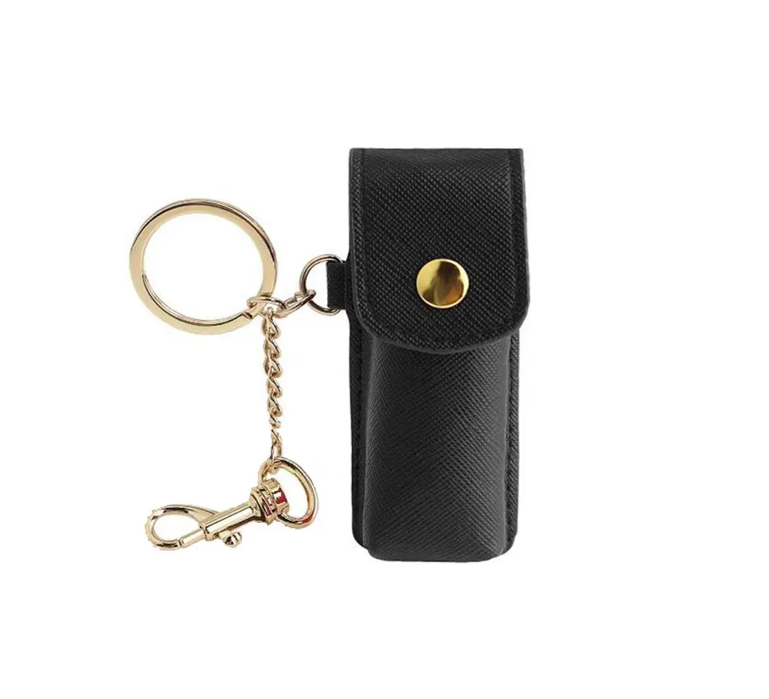 

Fashionable Lipstick Case PU Leather Lipstick Container with Keychain, Customized