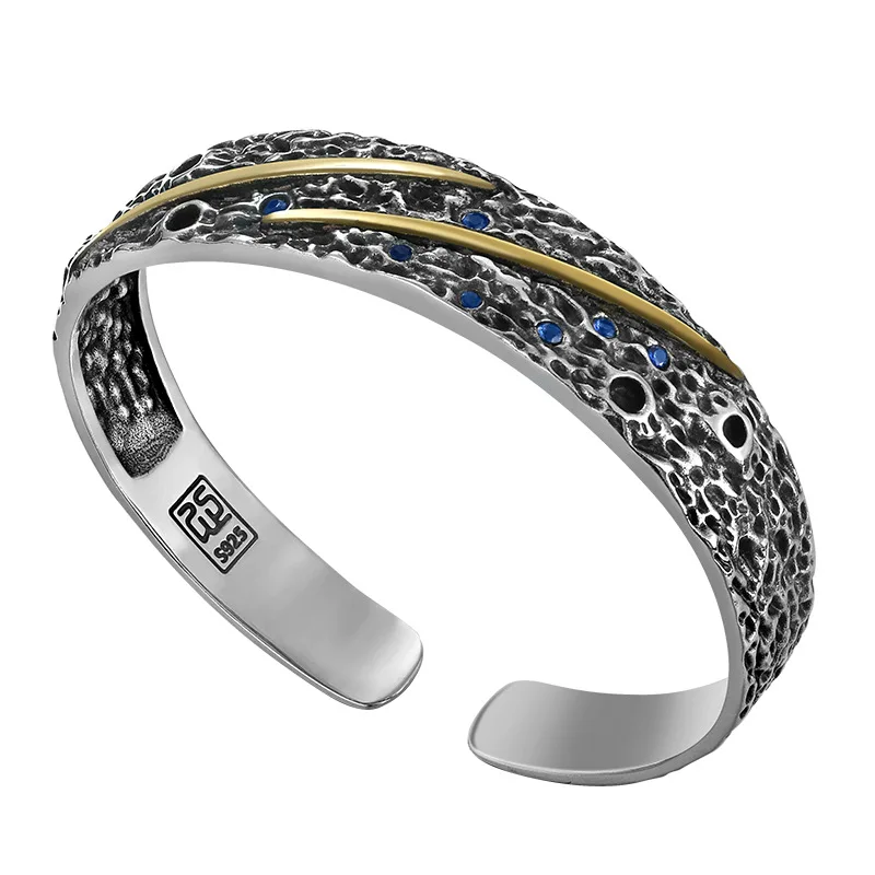 

Fashion Korean style Blue night sky vintage 925 men bracelet