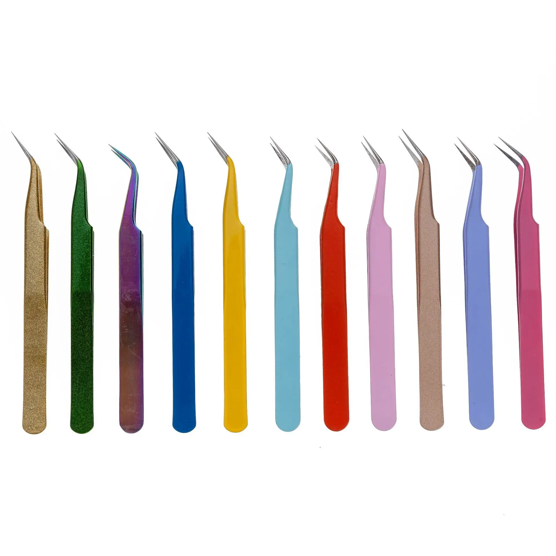 

Factory price Stainless Steel tweezers kit Anti-Static volume lash extension tweezers, Multi color