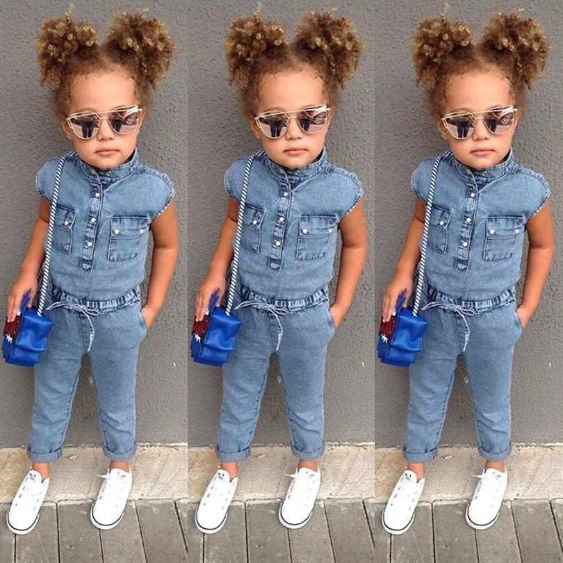 

2021 New Summer Trend Bow Tie Denim Jumpsuit, Picture shows
