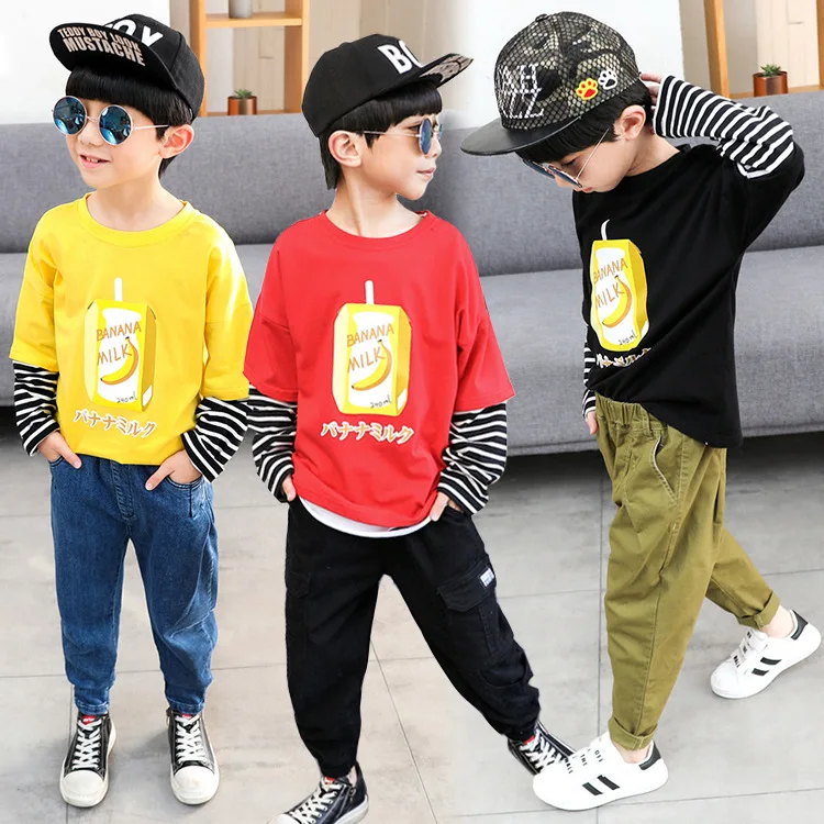

Children's Spring and Autumn Printed Long Sleeve Trendy Kids T-shirt