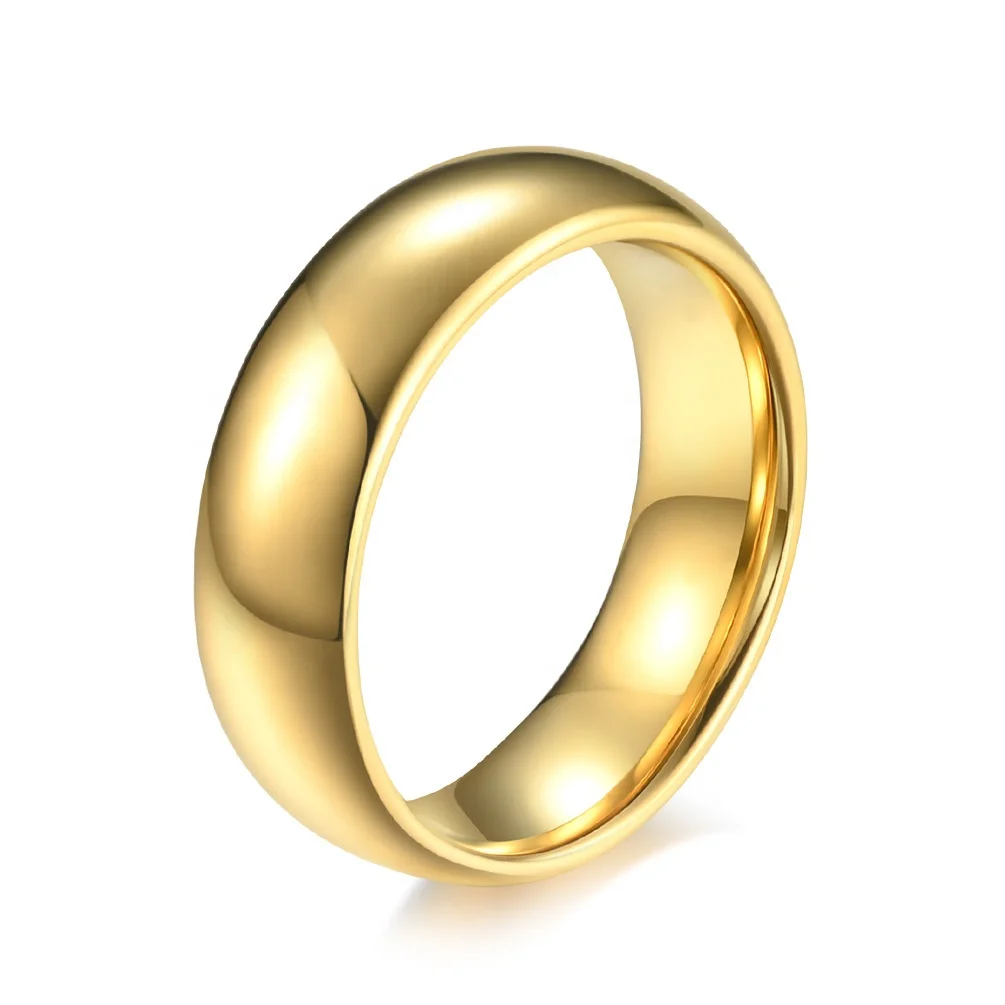 

Wholesale women's 316 stainless steel ring gold ring fashion simple couple ring jewelry, Picture shows