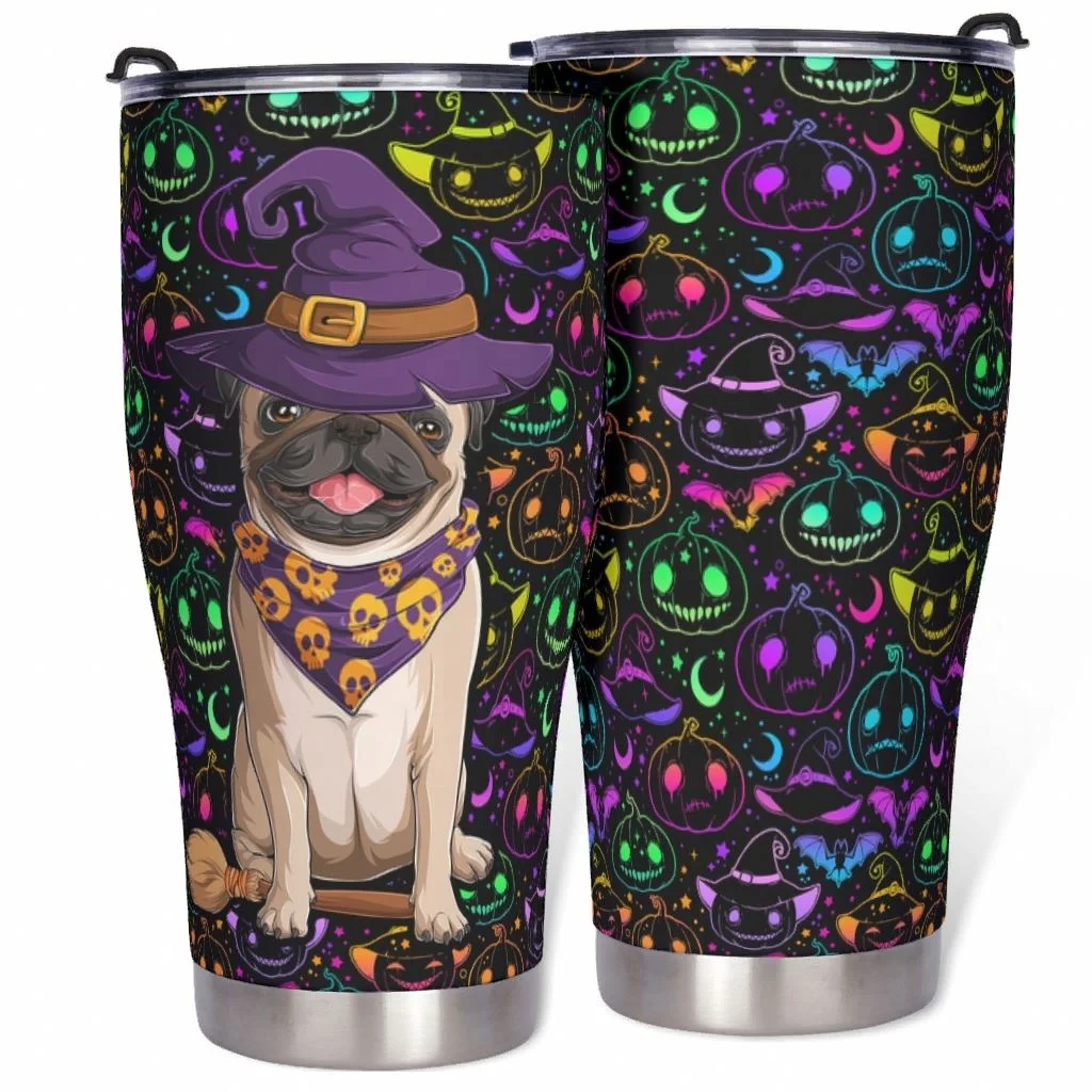 

2021 Coffee Car Cup Hugged Dog Halloween Broom Witch Hat Cups In Bulk